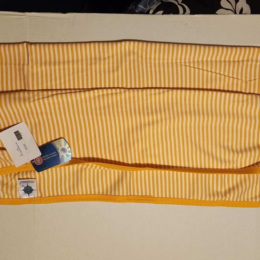 WVU Sport Yellow and White Baby Blanket